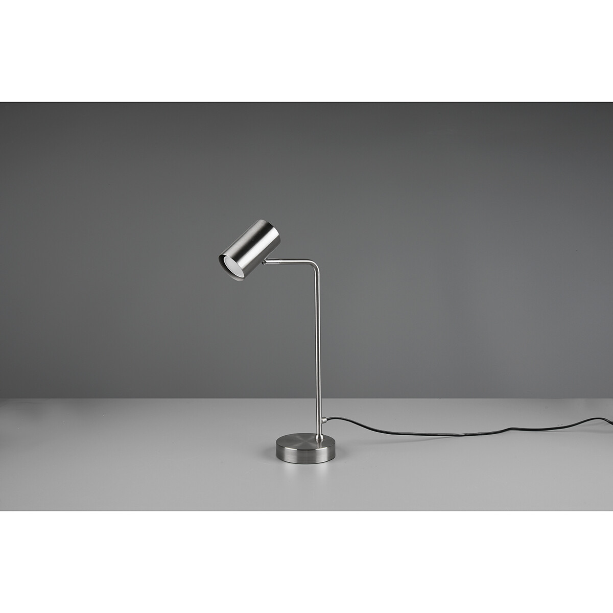 LED Bureaulamp - Tafelverlichting - Trion Milona - GU10 Fitting - Rond - Mat Nikkel - Aluminium