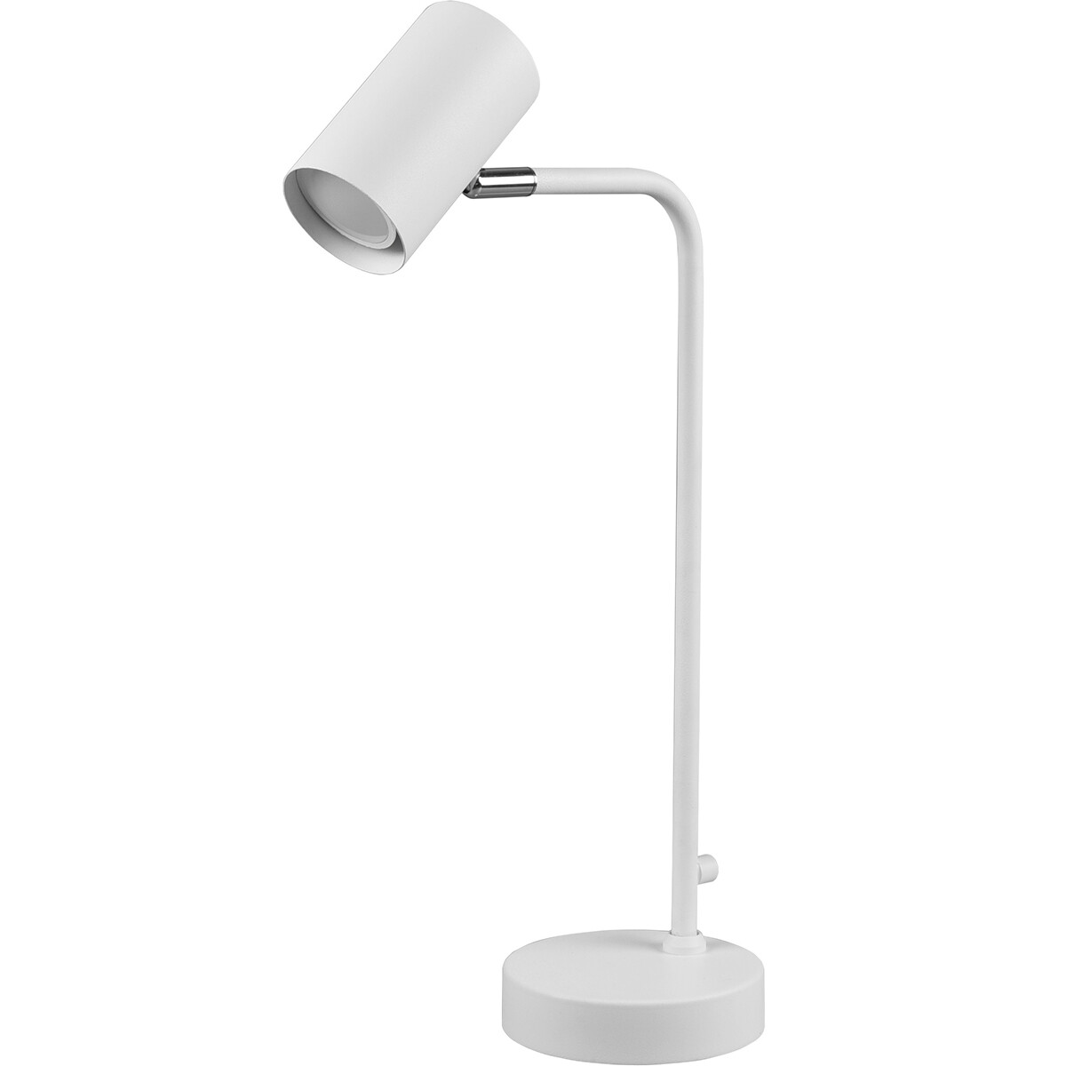 LED Bureaulamp - Tafelverlichting - Trion Milona - GU10 Fitting - Rond - Mat Wit - Aluminium