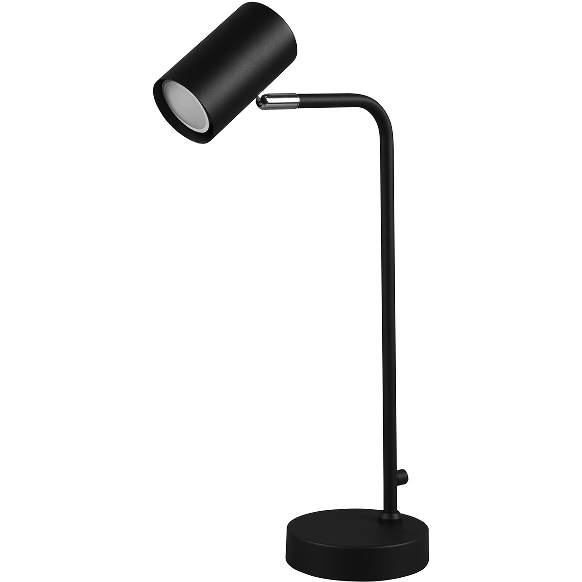 LED Bureaulamp - Tafelverlichting - Trion Milona - GU10 Fitting - Rond - Mat Zwart - Aluminium