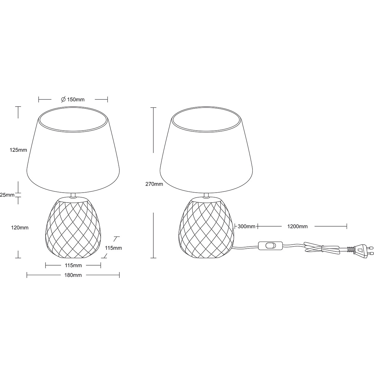 LED Tafellamp - Trion Aroniz - E14 Fitting - Rond - Groen - Keramiek