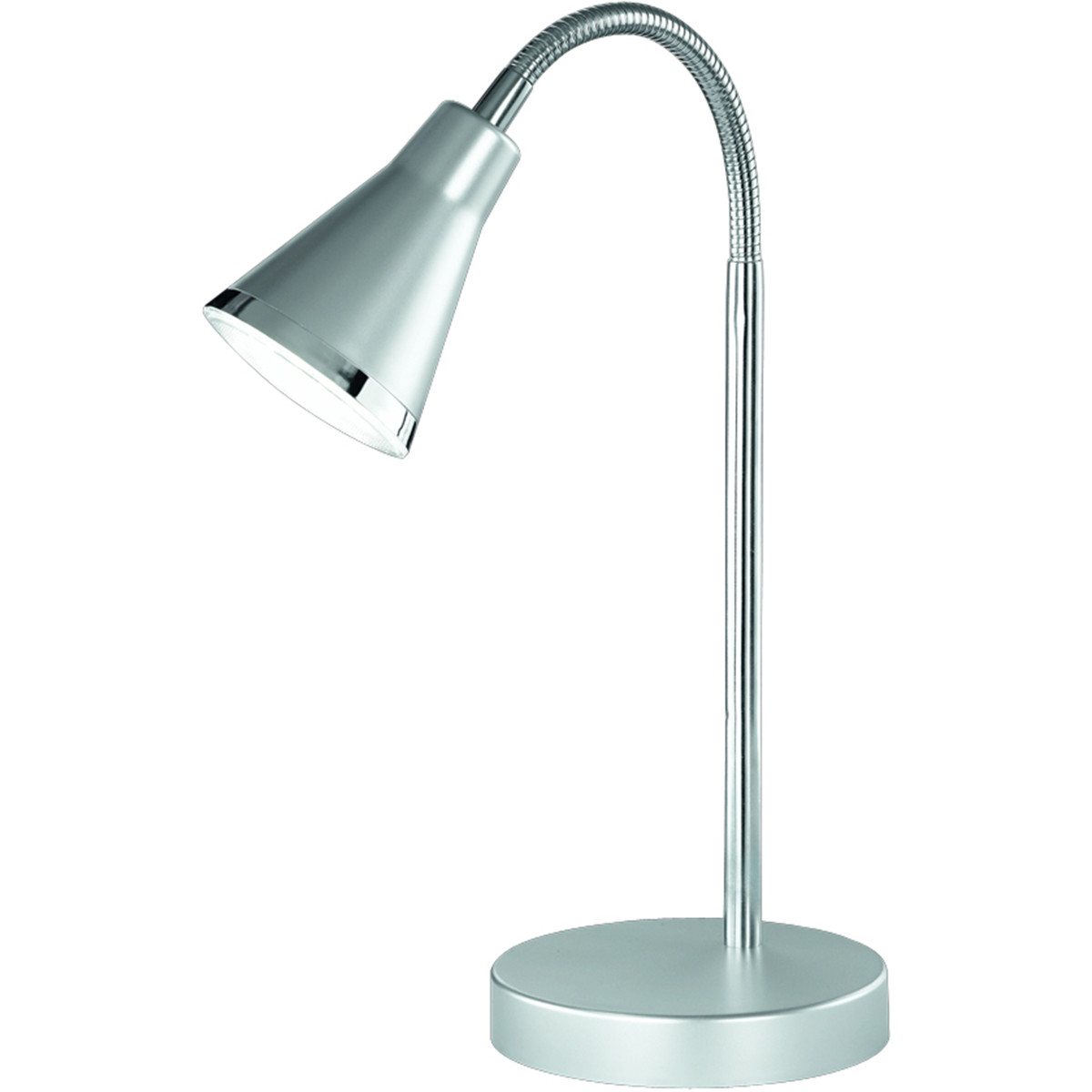 LED Bureaulamp - Trion Arora - 3W - Warm Wit 3000K - Rond - Glans Titaan - Kunststof