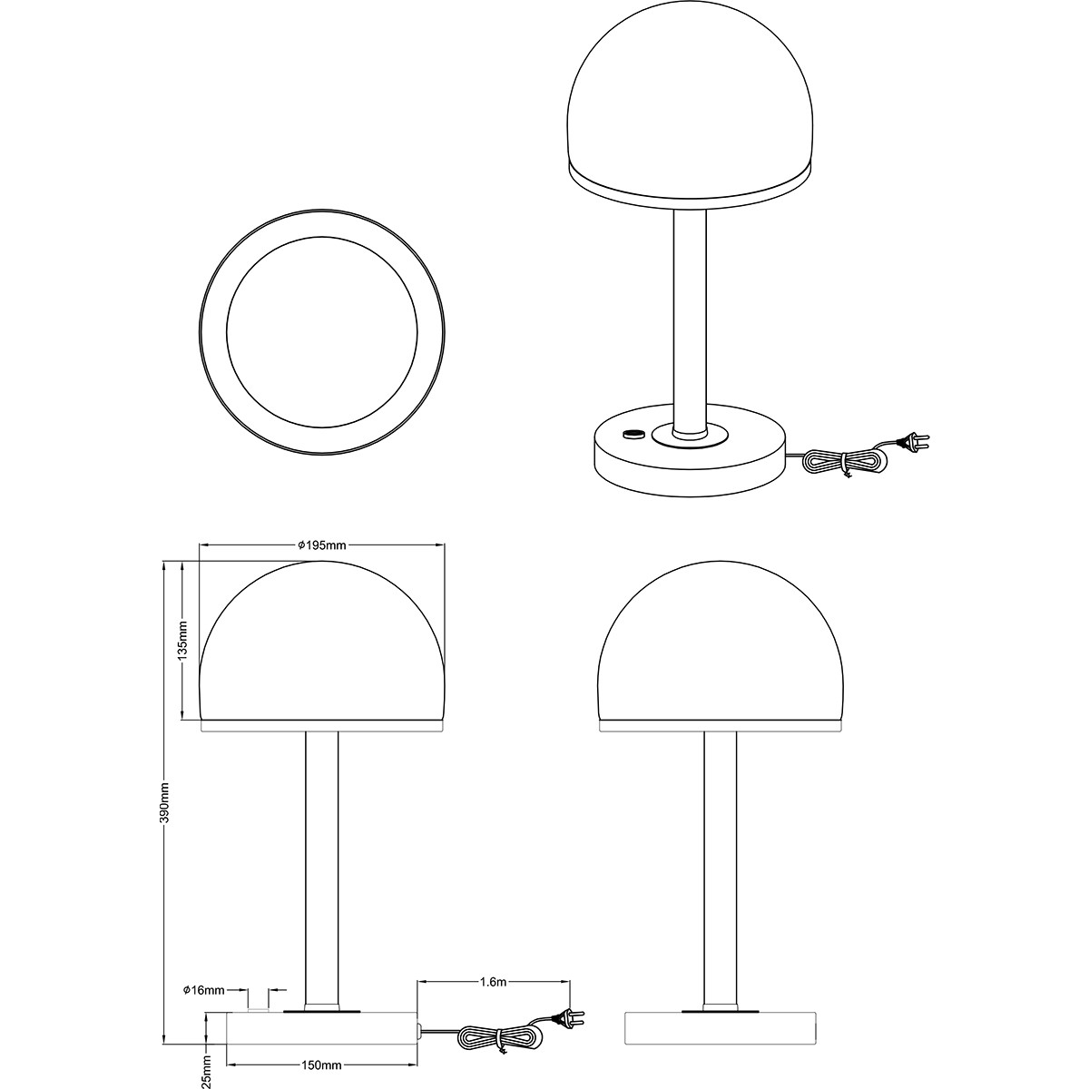 LED Tafellamp - Trion Berl - 4W - Warm Wit 3000K - Dimbaar - Rond - Mat Nikkel - Aluminium