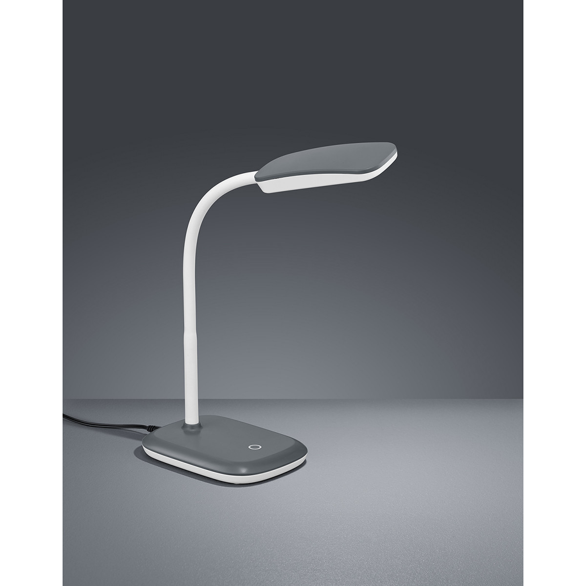 LED Bureaulamp - Trion Bolina - 3W - Warm Wit 3000K - Dimbaar - Rechthoek - Glans Titaan - Kunststof