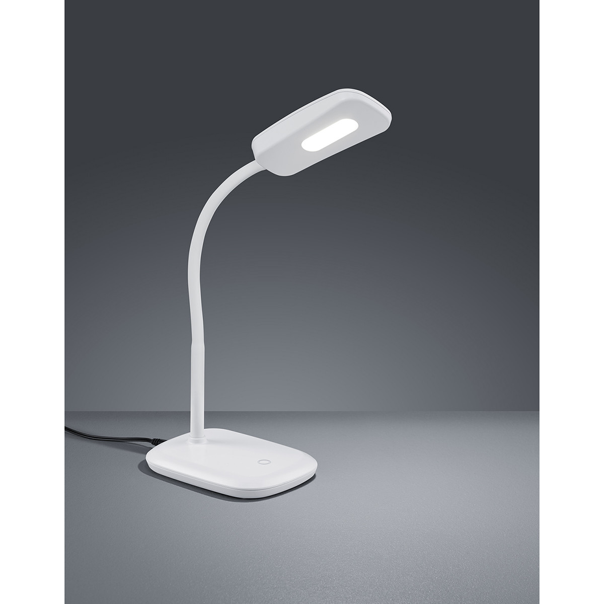 LED Bureaulamp - Trion Bolina - 3W - Warm Wit 3000K - Dimbaar - Rechthoek - Glans Wit - Kunststof