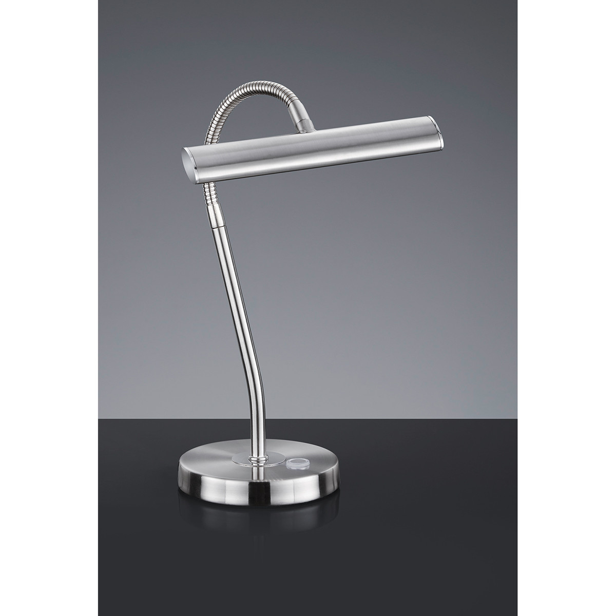 LED Bureaulamp - Trion Curty - 4W - Warm Wit 3000K - Dimbaar - Rond - Mat Nikkel - Aluminium