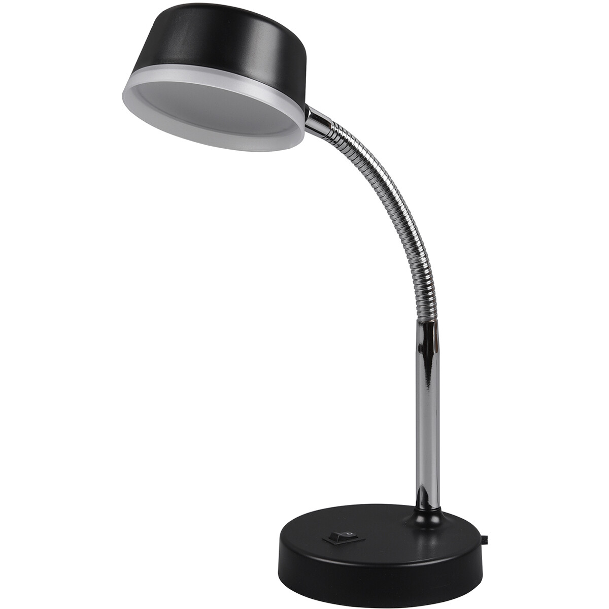 LED Bureaulamp - Trion Kiki - 4W - Warm Wit 3000K - Rond - Mat Zwart - Kunststof