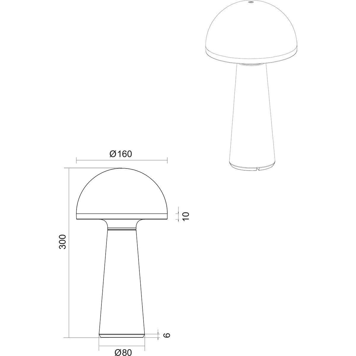 LED Tafellamp - Trion Lungo - 2W - Aanpasbare kleur - Oplaadbare batterijen - Rood - Gegoten Aluminium