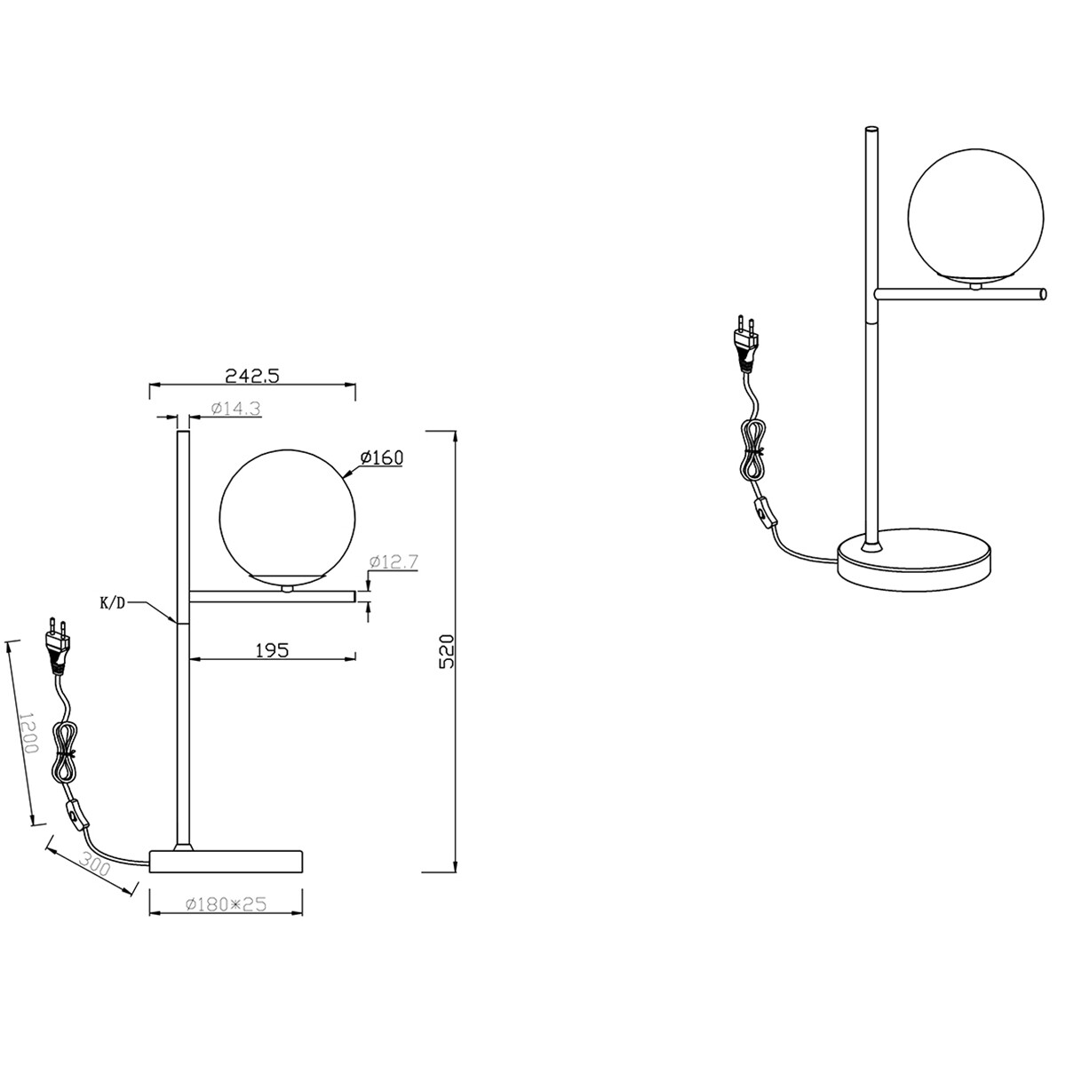 LED Tafellamp - Trion Pora - E14 Fitting - Rond - Mat Goud - Aluminium