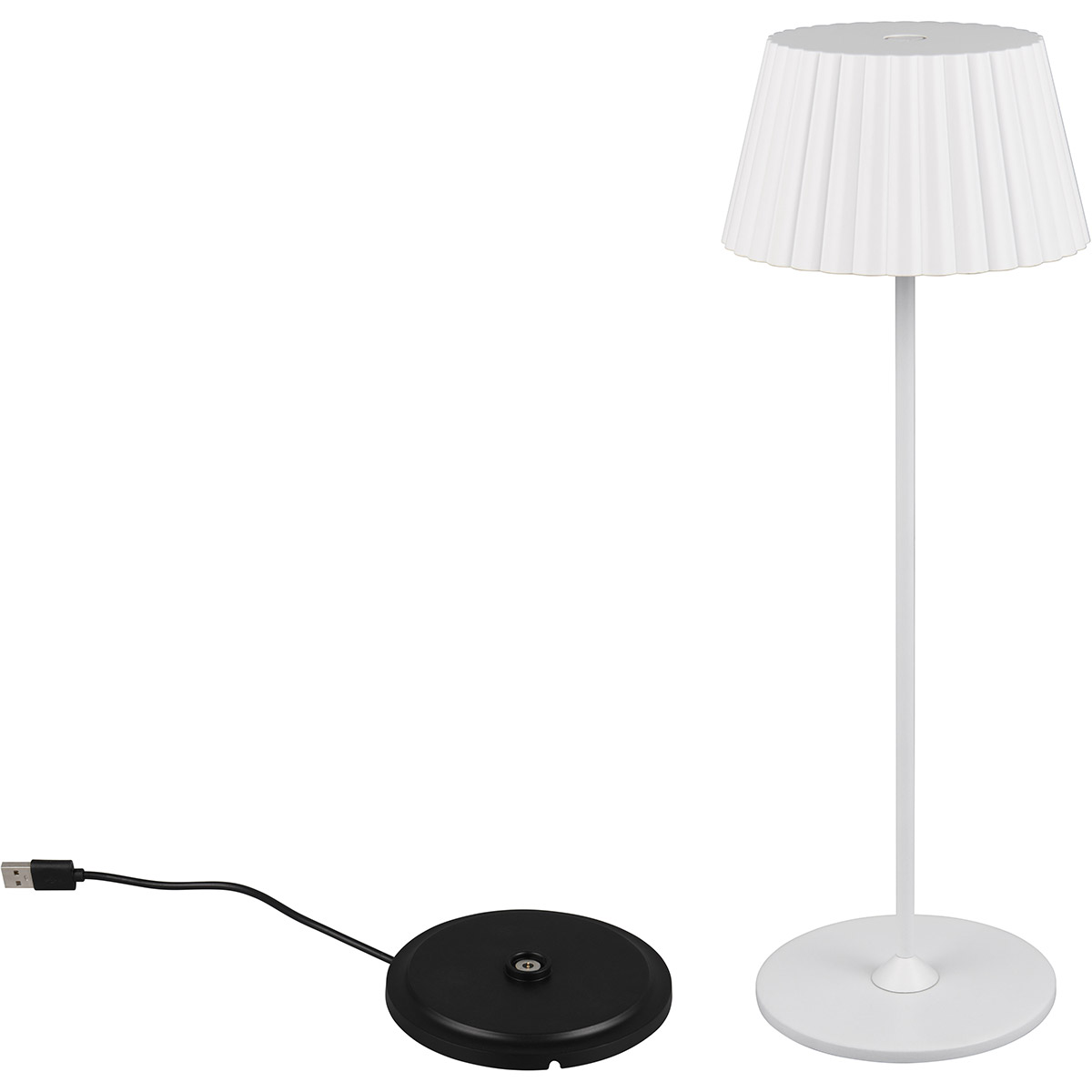 LED Tafellamp - Trion Uraz - 1.5W - Warm Wit 3000K - Oplaadbare batterijen - Mat Wit - Metaal