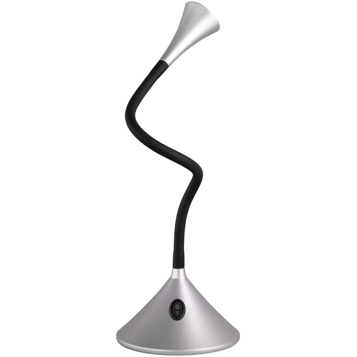 LED Bureaulamp - Trion Vipa - 3W - Warm Wit 3000K - Rond - Glans Grijs - Kunststof