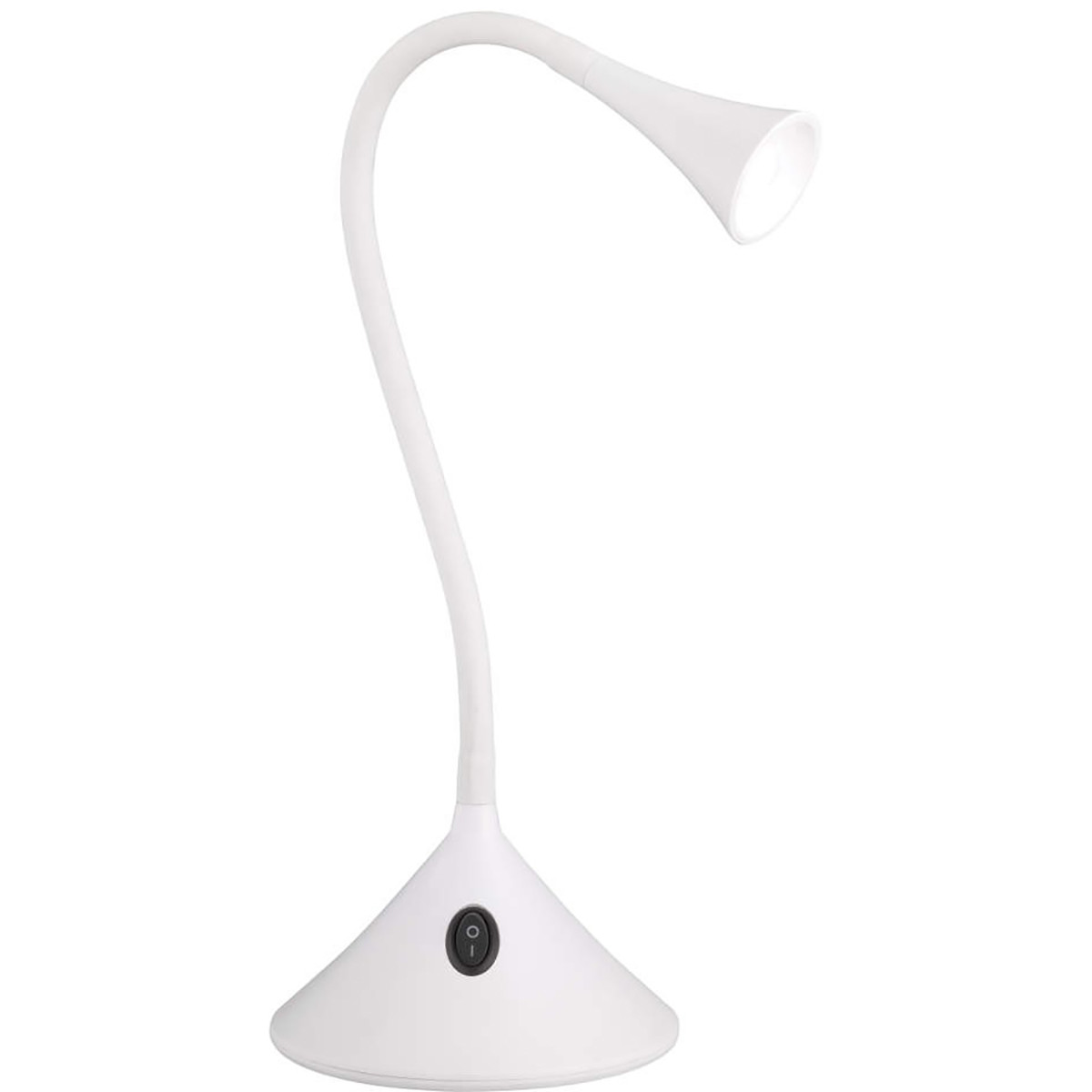 LED Bureaulamp - Trion Vipa - 3W - Warm Wit 3000K - Rond - Mat Wit - Kunststof