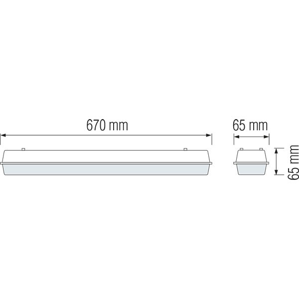 LED TL Armatuur T8 - 60cm - 9W - Waterdicht IP54 - Helder/Koud Wit 6400K - Kunststof