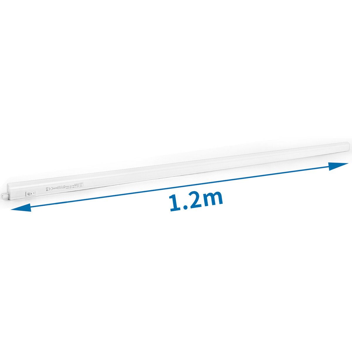 LED TL Armatuur met T5 Buis - Aigi Timola - 120cm Enkel - 14W - Koppelbaar - Warm Wit 3000K - Mat Wit - Kunststof