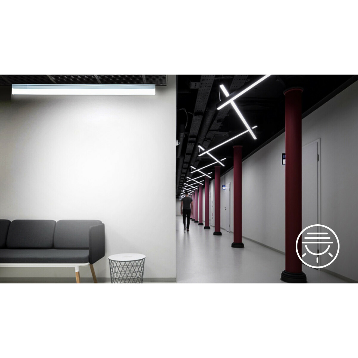 LED TL Armatuur met T5 Buis - Keukenverlichting - Aigi Shado - 120cm - 40W - Koppelbaar - Helder/Koud Wit 6500K - Mat Wit