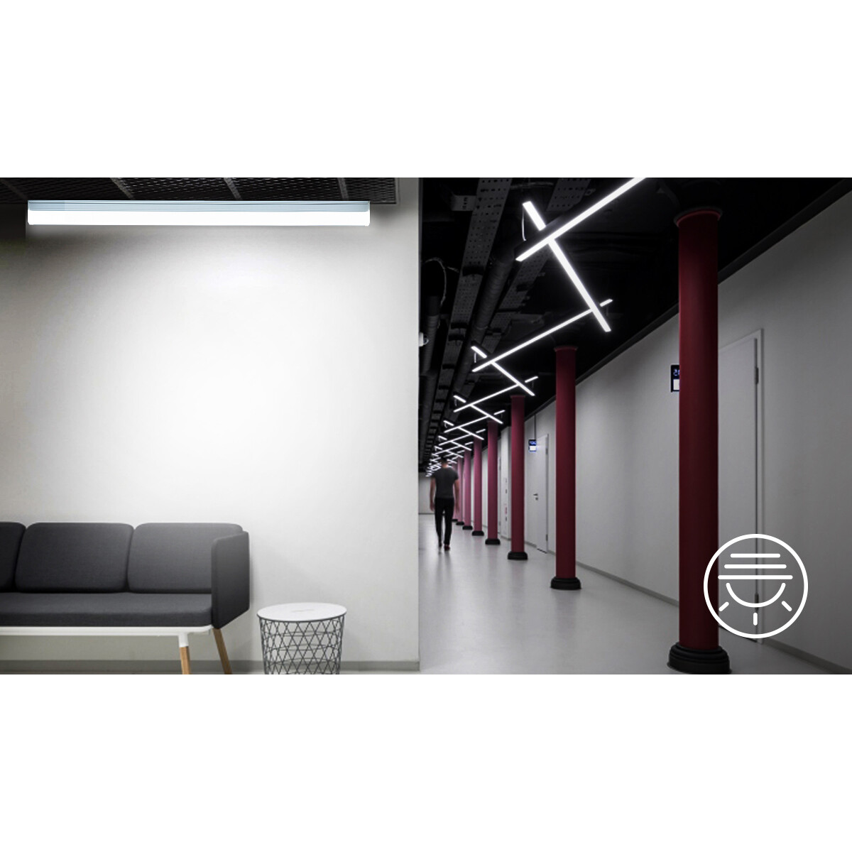 LED TL Armatuur met T5 Buis - Keukenverlichting - Aigi Shado - 60cm - 12W - Koppelbaar - Natuurlijk Wit 4000K - Mat Wit