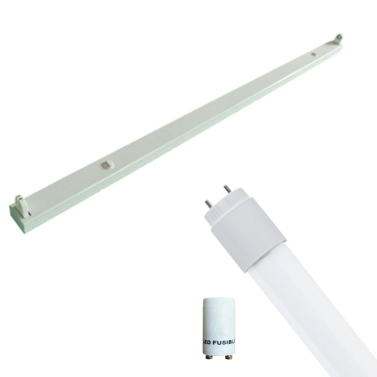 LED TL Armatuur met T8 Buis Incl. Starter - Aigi Dybolo - 120cm Enkel - 16W - Helder/Koud Wit 6400K - Beschermingsgraad IP20