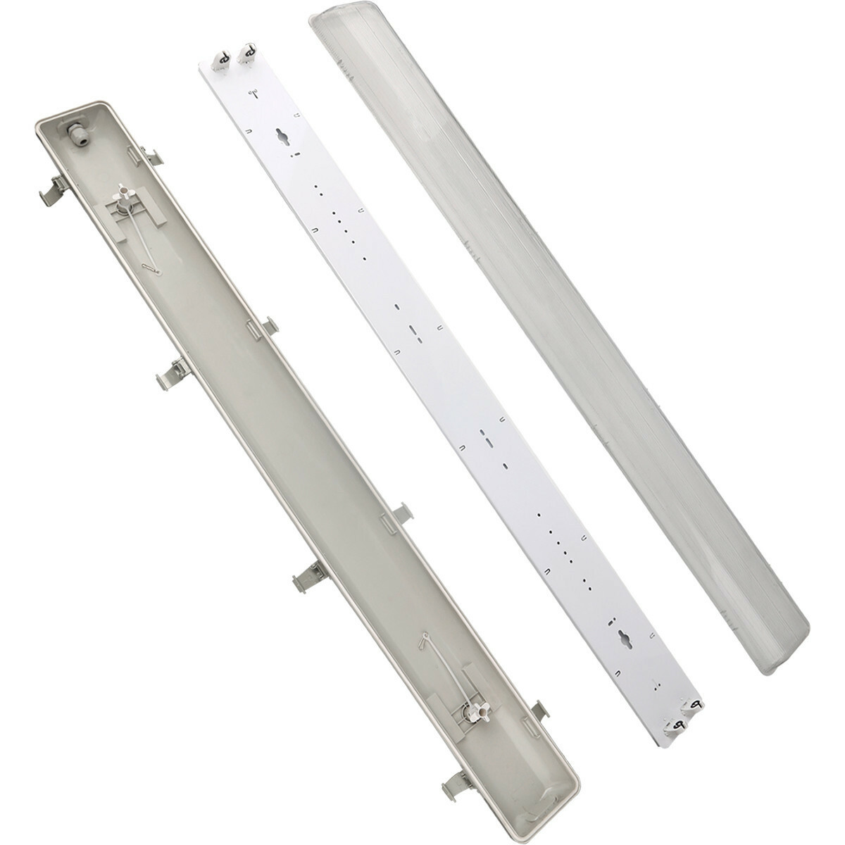 LED TL Armatuur met T8 Buis Incl. Starter - Aigi Hari - 150cm Dubbel - 44W - Helder/Koud Wit 6400K - Waterdicht IP65