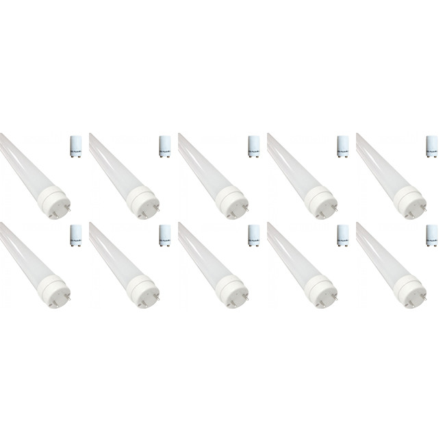 LED TL Buis T8 met Starter 10 Pack - 60cm 8W - Helder/Koud Wit 6400K