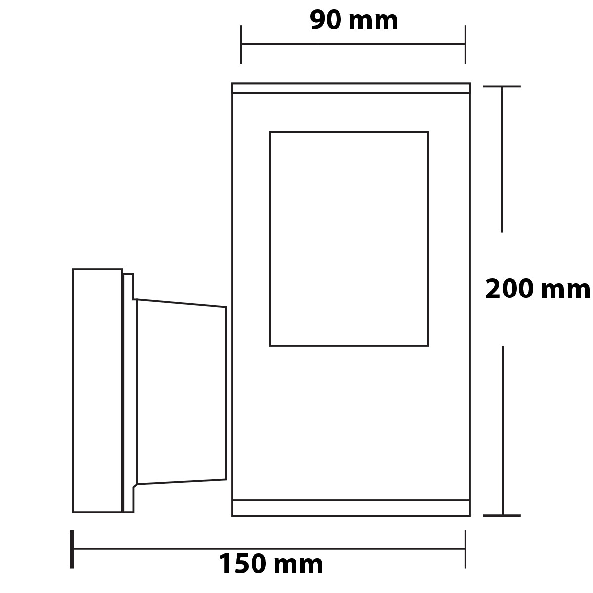 LED Tuinverlichting - Buitenlamp - Kavy 2 - Wand - Aluminium Mat Zwart - E27 - Vierkant