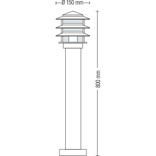 LED Tuinverlichting - Buitenlamp - Kayo 4 - Staand - RVS - E27 - Rond