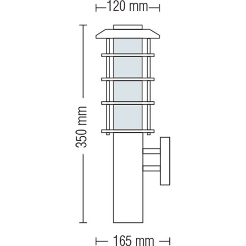 LED Tuinverlichting - Buitenlamp - Nalid 2 - Wand - RVS - E27 - Rond