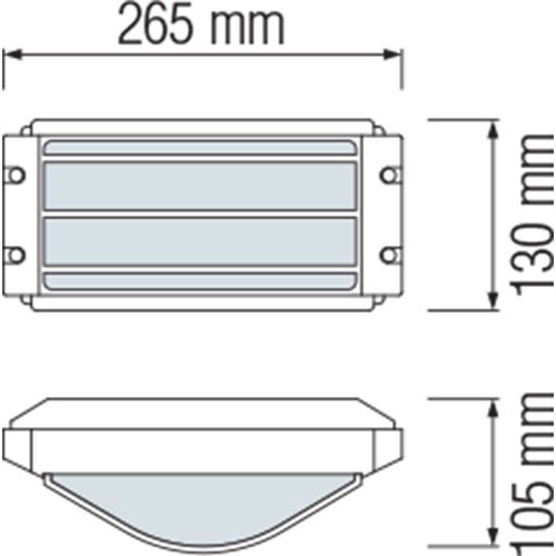 LED Tuinverlichting - Buitenlamp - Ovalas - Wand - Aluminium Mat Wit - E27 - Rechthoek