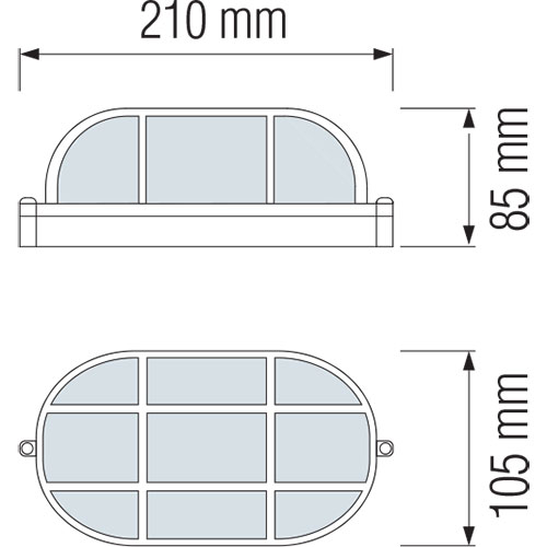 LED Tuinverlichting - Buitenlamp - Torina - Wand - Aluminium Mat Zwart - E27 - Ovaal