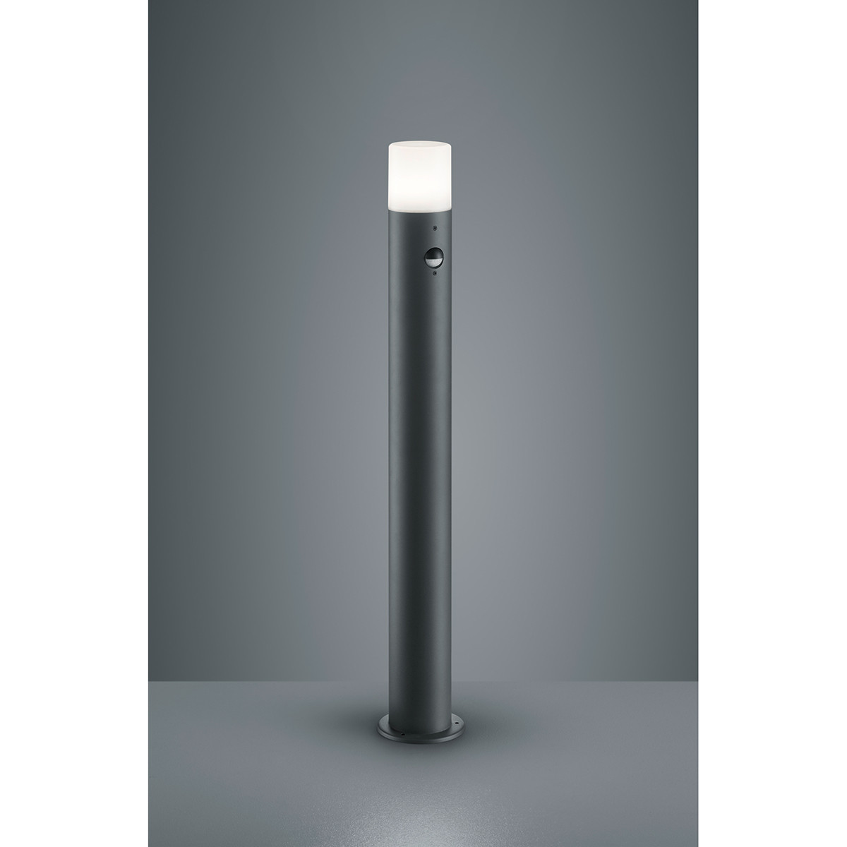 LED Tuinverlichting met Bewegingssensor - Staand Buitenlamp - Trion Hosina XL - E27 Fitting - Spatwaterdicht IP44 - Mat Antraciet - Aluminium