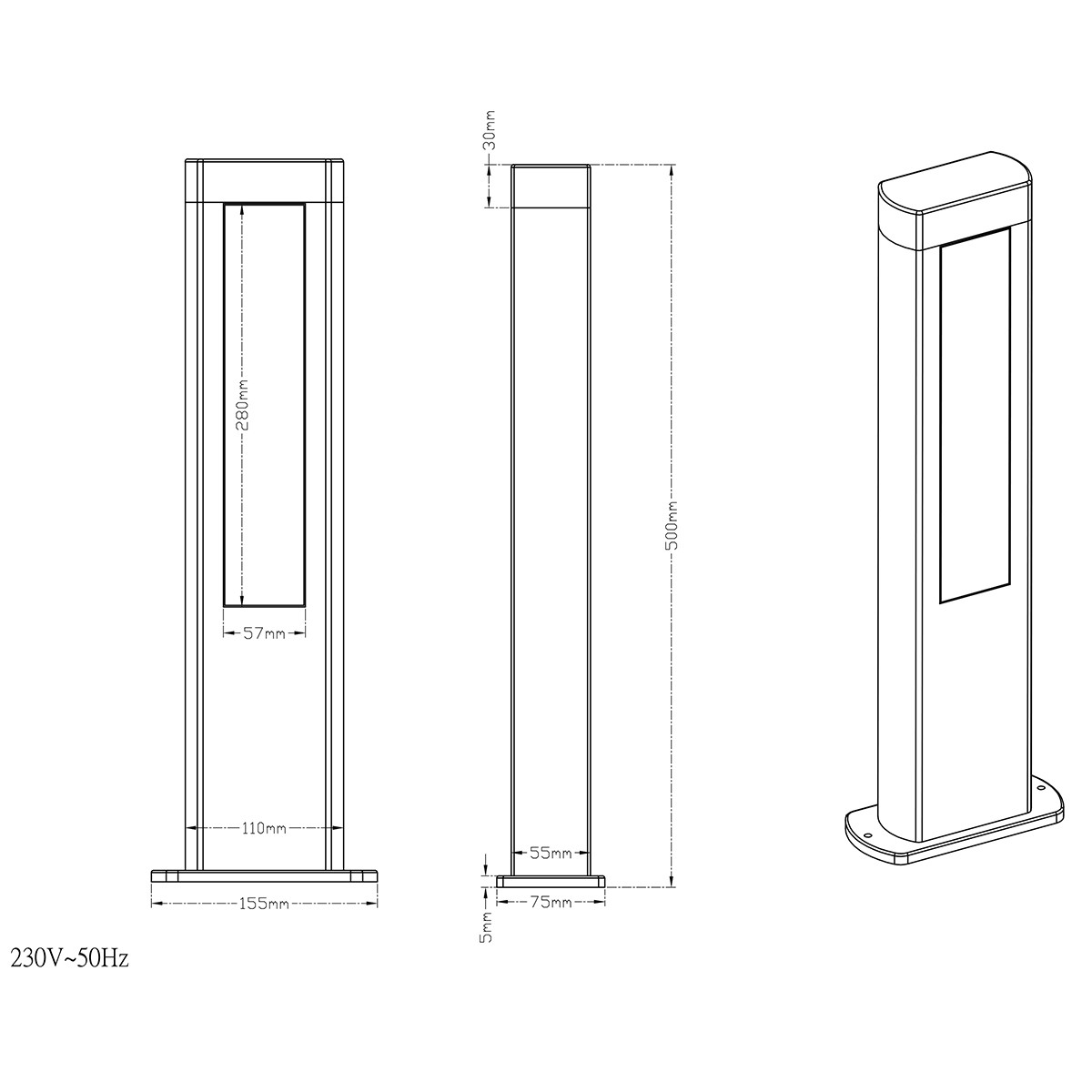 LED Tuinverlichting - Buitenlamp - Trion Rhinon - Staand - 10W - Mat Antraciet - Aluminium