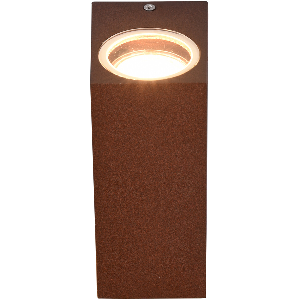 LED Tuinverlichting - Wandlamp Buitenlamp - Trion Royina Up and Down - GU10 Fitting - Spatwaterdicht IP44 - Rechthoek - Roestkleur - Aluminium