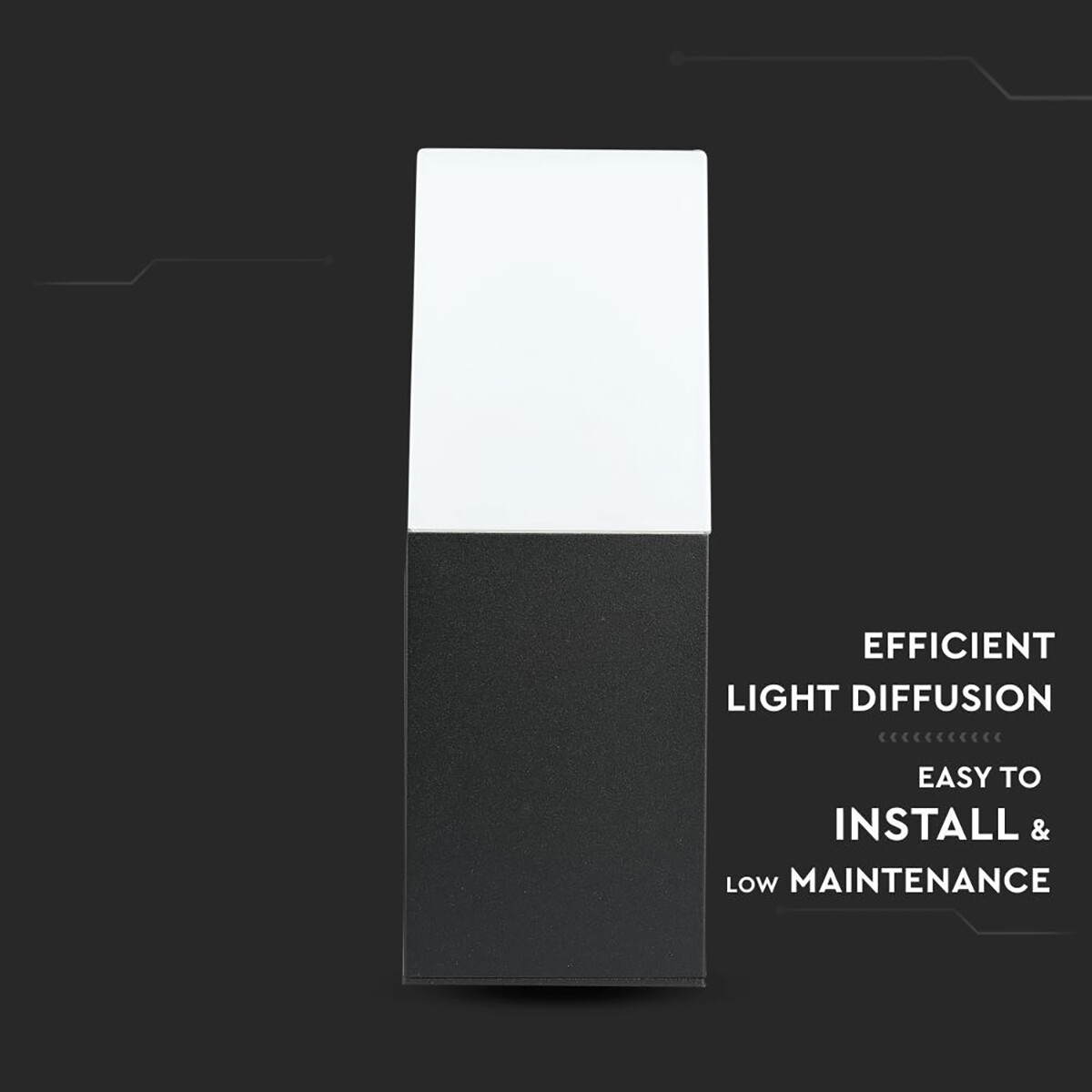 LED Tuinverlichting - Wandlamp Buitenlamp - Viron Hyno - GU10 Fitting - Rechthoek - Mat Zwart - Aluminium