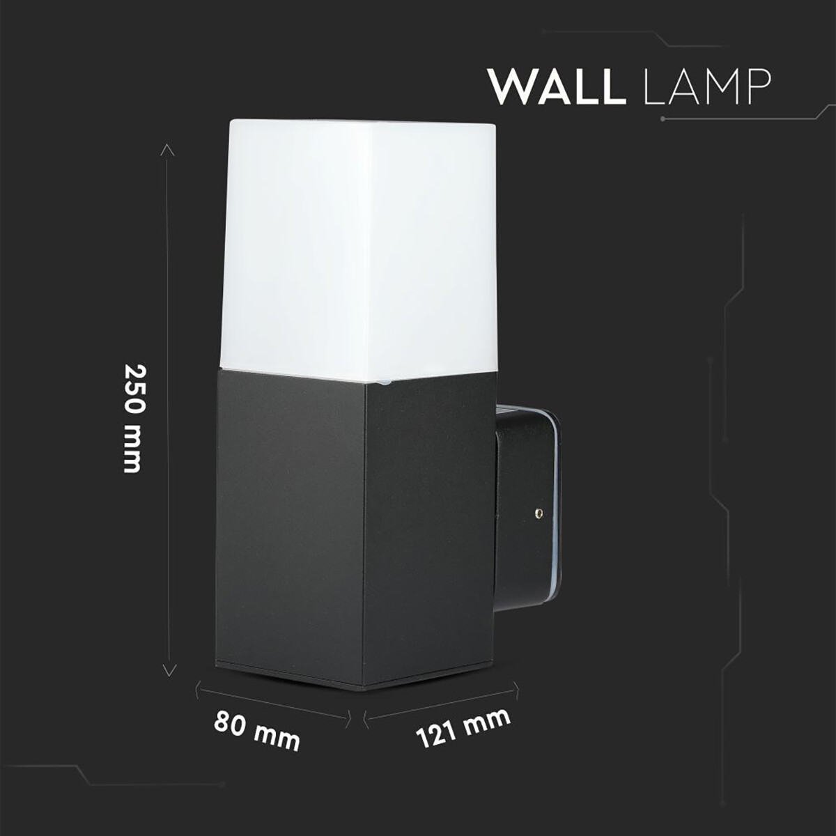 LED Tuinverlichting - Wandlamp Buitenlamp - Viron Hyno - GU10 Fitting - Rechthoek - Mat Zwart - Aluminium