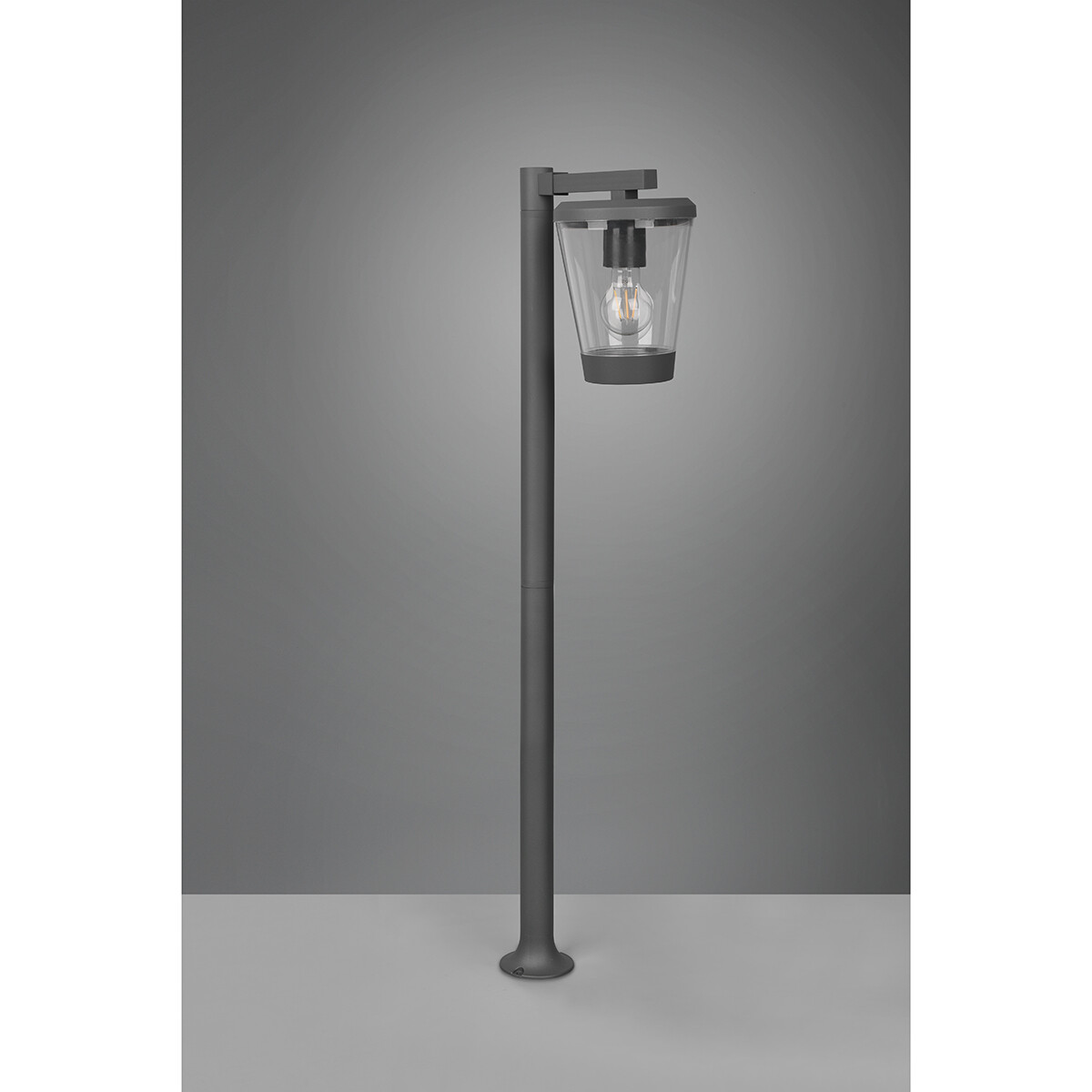 LED Tuinverlichting - Staande Buitenlamp - Trion Civonu - E27 Fitting - 1-lichts - Spatwaterdicht IP44 - Rond - Mat Antraciet - Aluminium