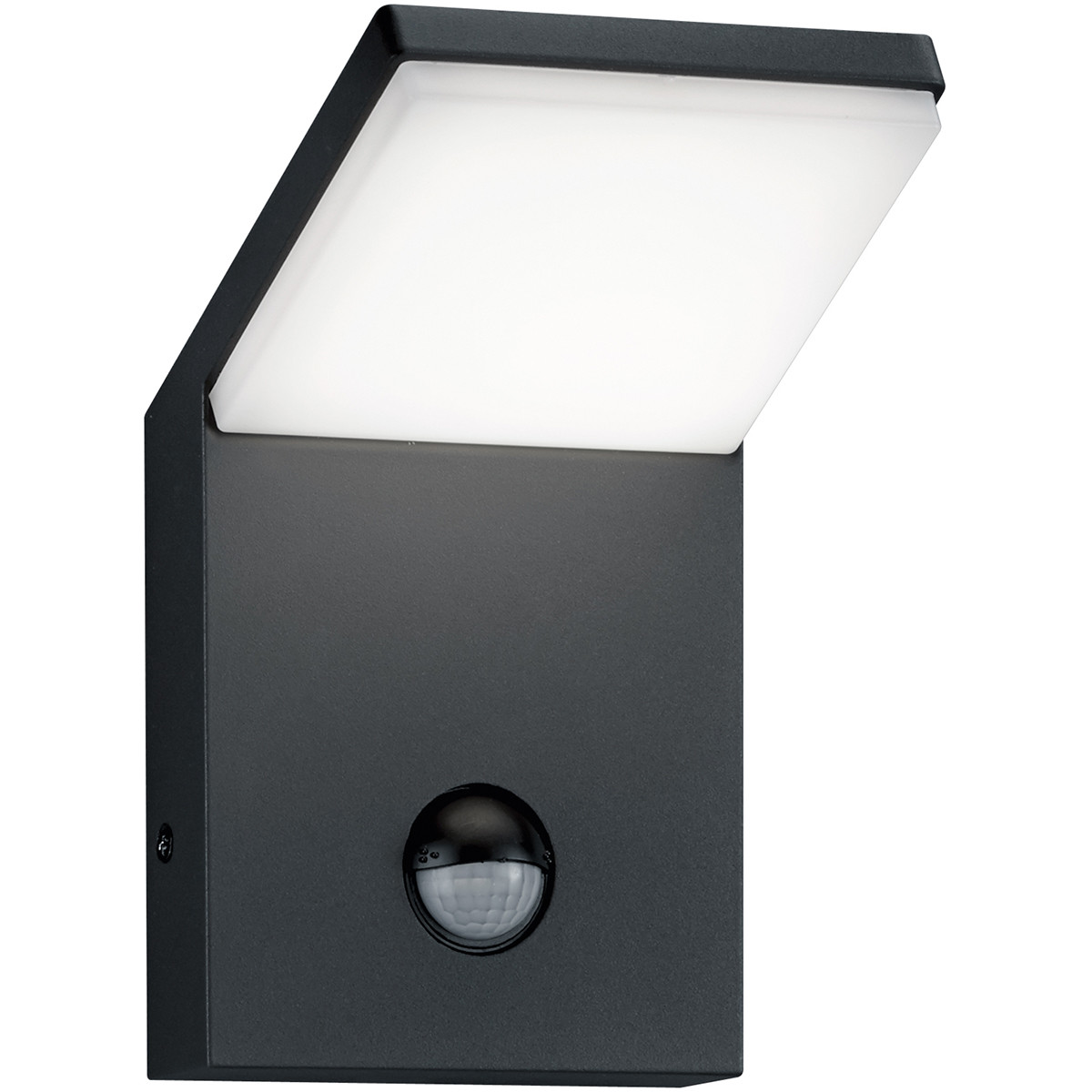 LED Tuinverlichting met Bewegingssensor - Wandlamp Buitenlamp - Trion Pearly - 8W - Warm Wit 3000K - Waterdicht IP54 - Mat Antraciet - Aluminium