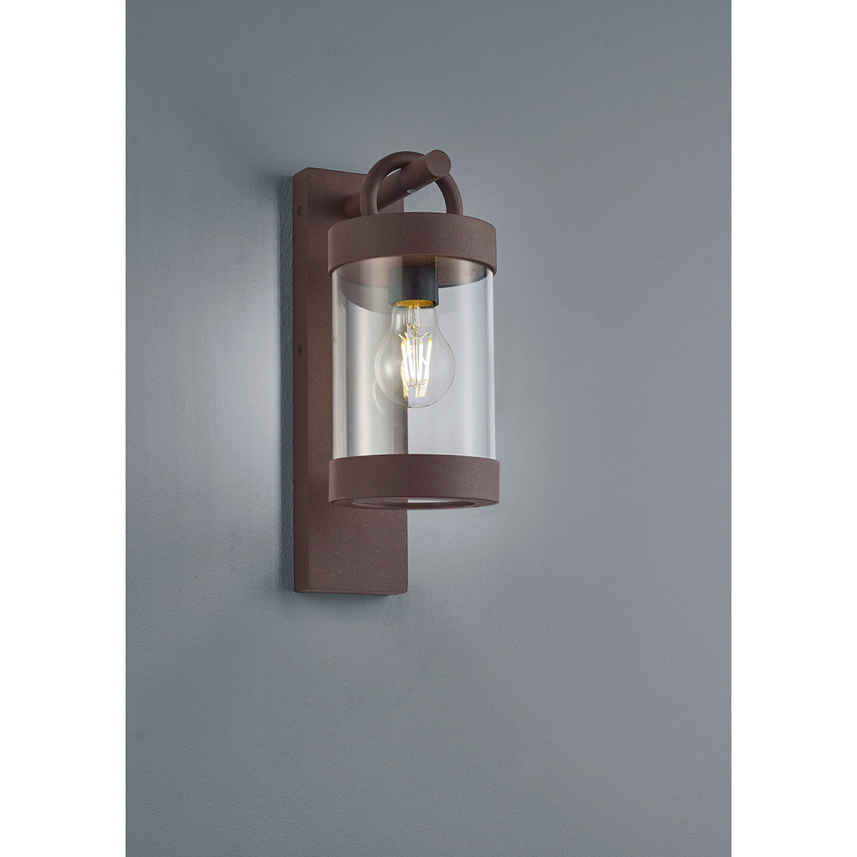 LED Tuinverlichting met Dag en Nacht Sensor - Wandlamp Buitenlamp - Trion Semby - E27 Fitting - Spatwaterdicht IP44 - Roestkleur - Aluminium