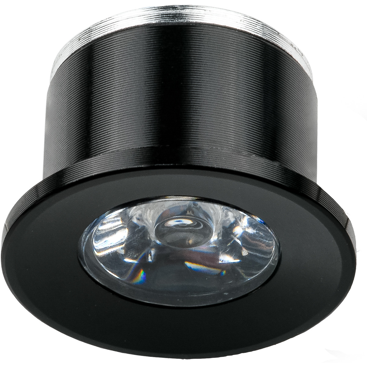 LED Veranda Spot Verlichting - Velvalux - 1W -  Warm Wit 3000K - Inbouw - Dimbaar - Rond - Mat Zwart - Aluminium - Ø31mm