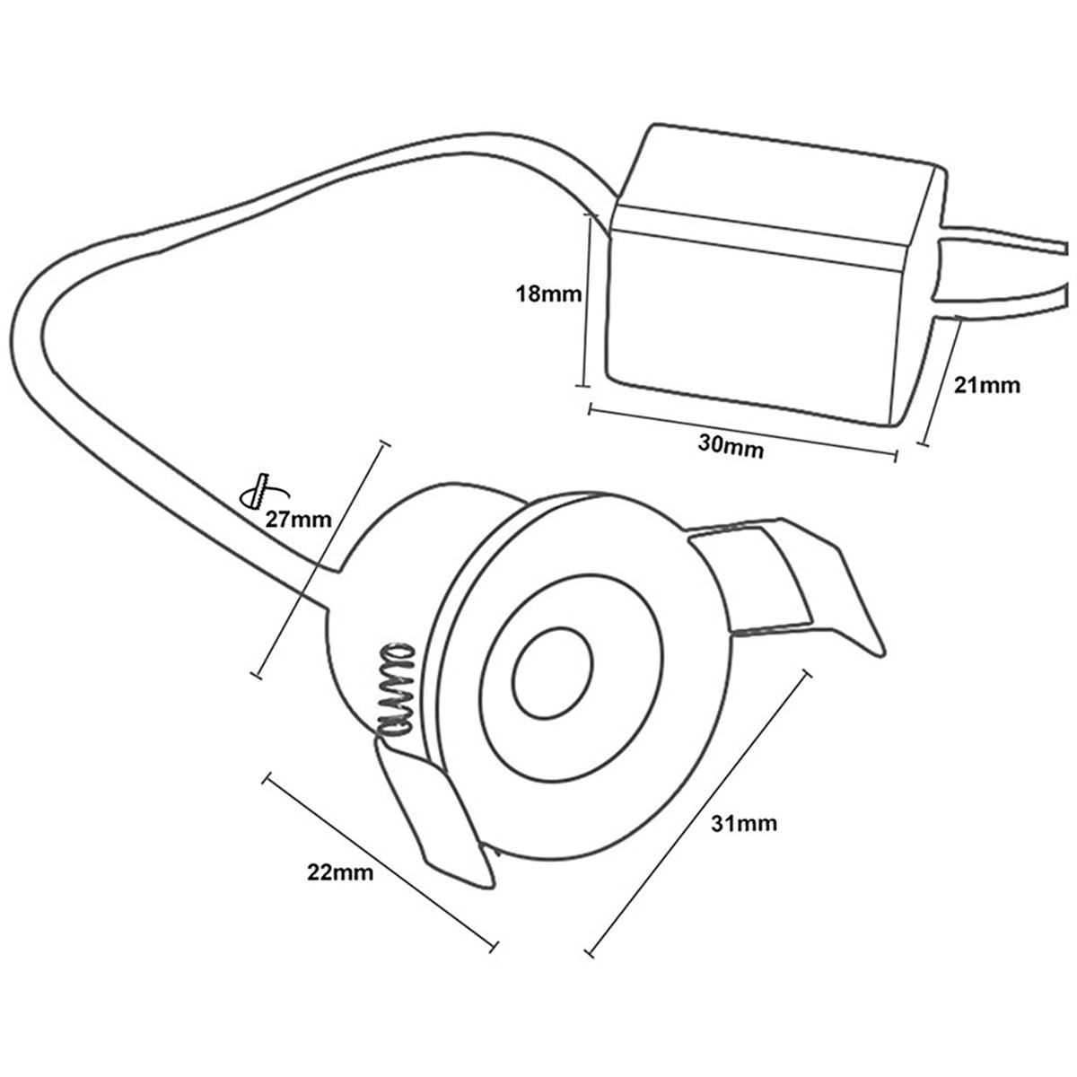 LED Veranda Spot Verlichting - Velvalux - 1W - Natuurlijk Wit 4000K - Inbouw - Rond - Mat Wit - Aluminium - Ø31mm