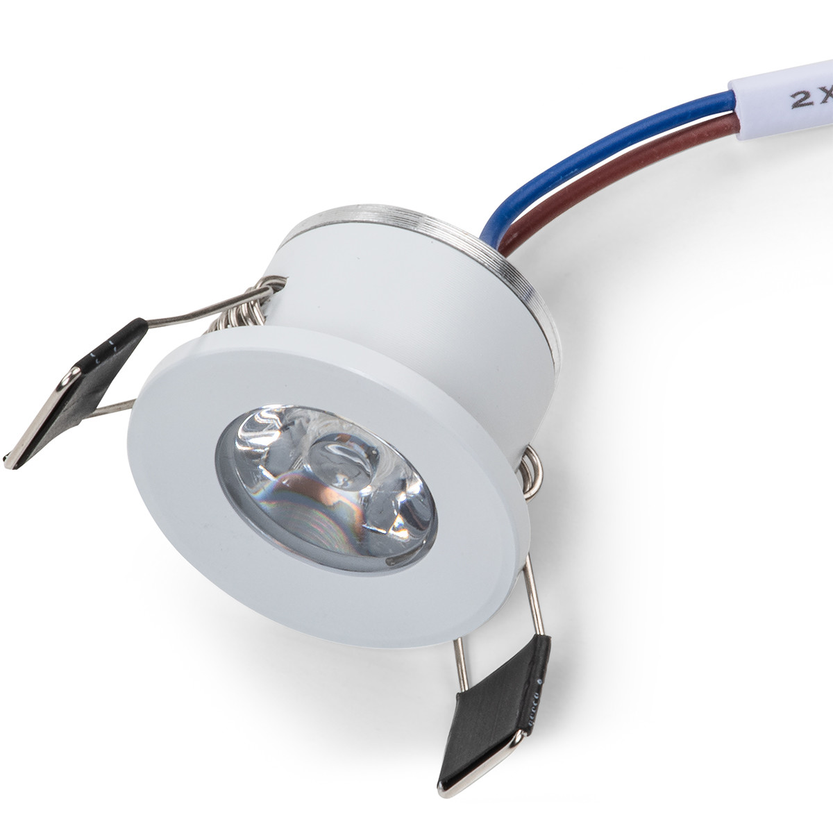 LED Veranda Spot Verlichting - Velvalux - 1W - Warm Wit 3000K - Inbouw - Rond - Mat Wit - Aluminium - Ø31mm