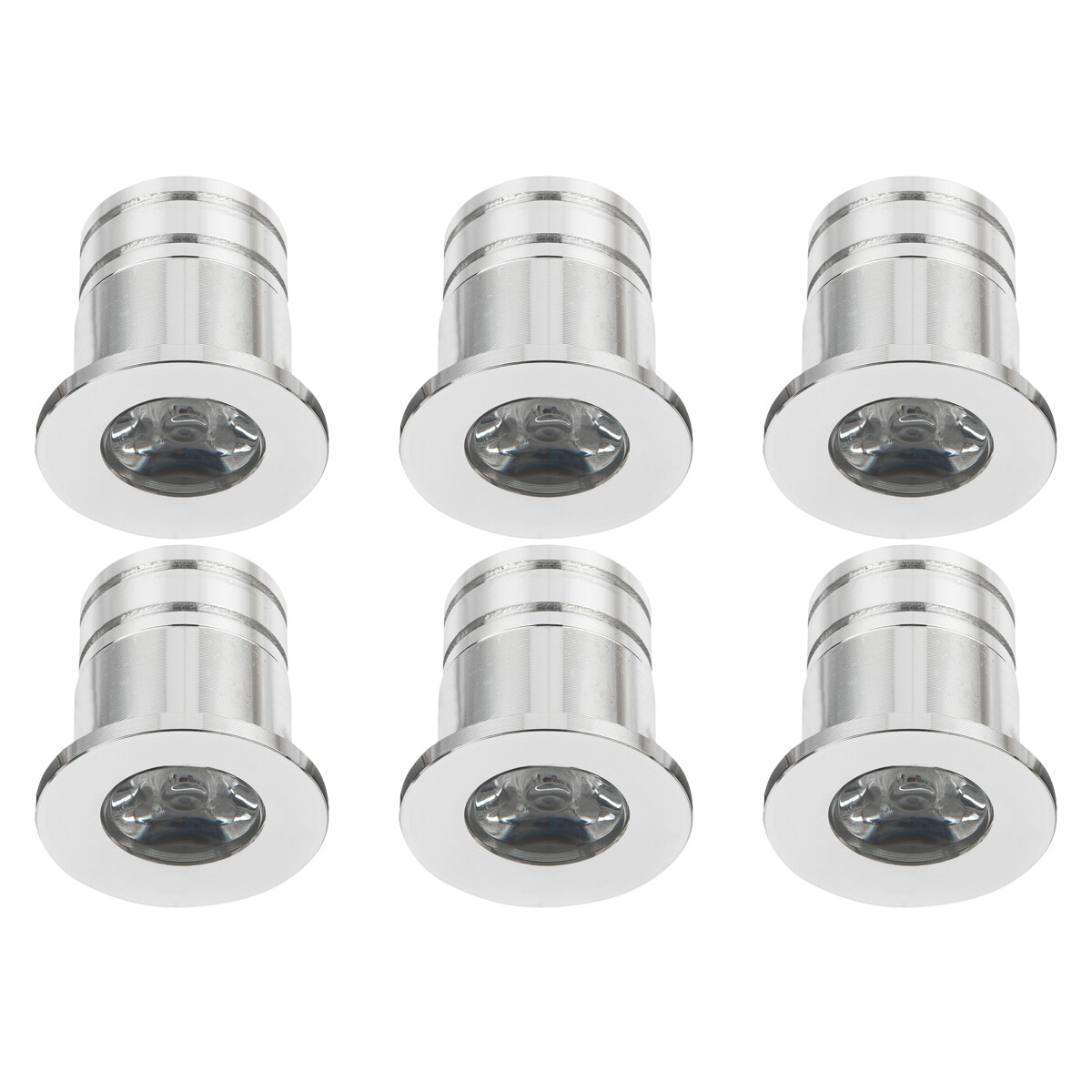 LED Veranda Spot Verlichting 6 Pack - Velvalux - 3W - Warm Wit 3000K - Inbouw - Rond - Mat Zilver - Aluminium - Ø31mm