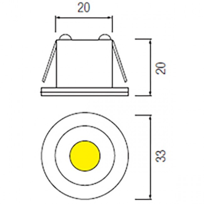 LED Veranda Spot Verlichting 6 Pack - Mony - Inbouw Rond 1W - Natuurlijk Wit 4200K - Mat Chroom Aluminium - Ø33mm