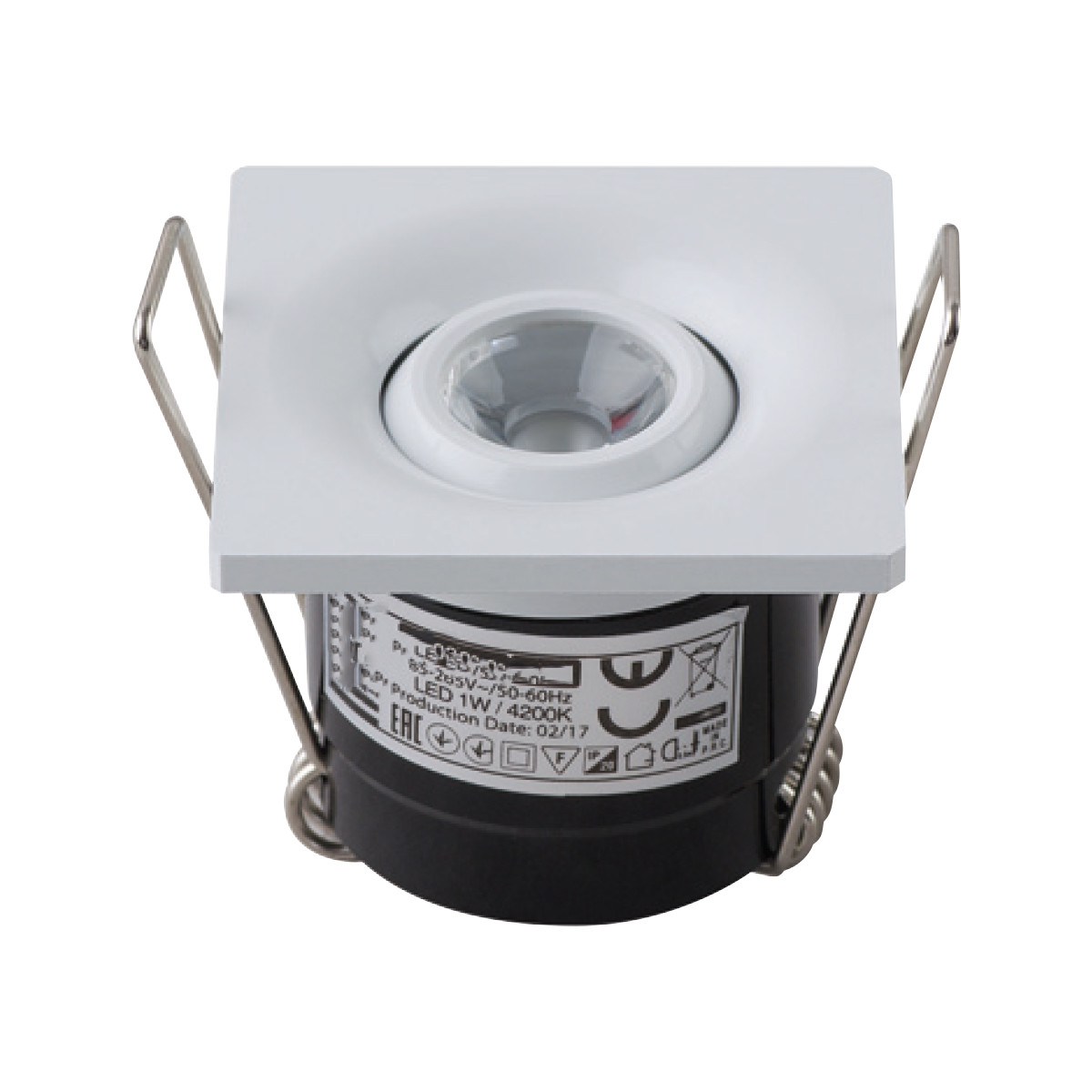 LED Veranda Spot Verlichting - Inbouw Vierkant 1W - Natuurlijk Wit 4200K - Mat Wit Aluminium - 40mm