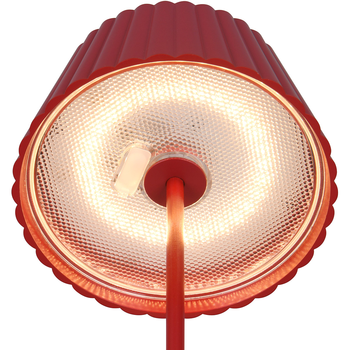 LED Vloerlamp - Trion Uraz - 1.5W - Warm Wit 3000K - Spatwaterdicht IP44 - USB Oplaadbaar - Rond - Rood - Metaal