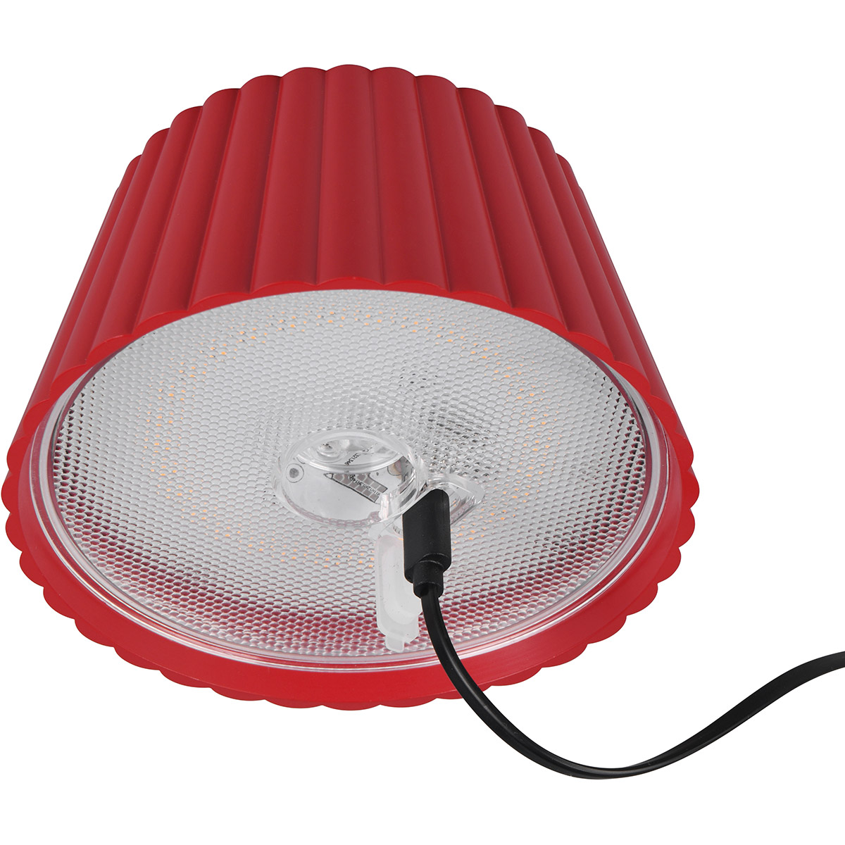 LED Vloerlamp - Trion Uraz - 1.5W - Warm Wit 3000K - Spatwaterdicht IP44 - USB Oplaadbaar - Rond - Rood - Metaal