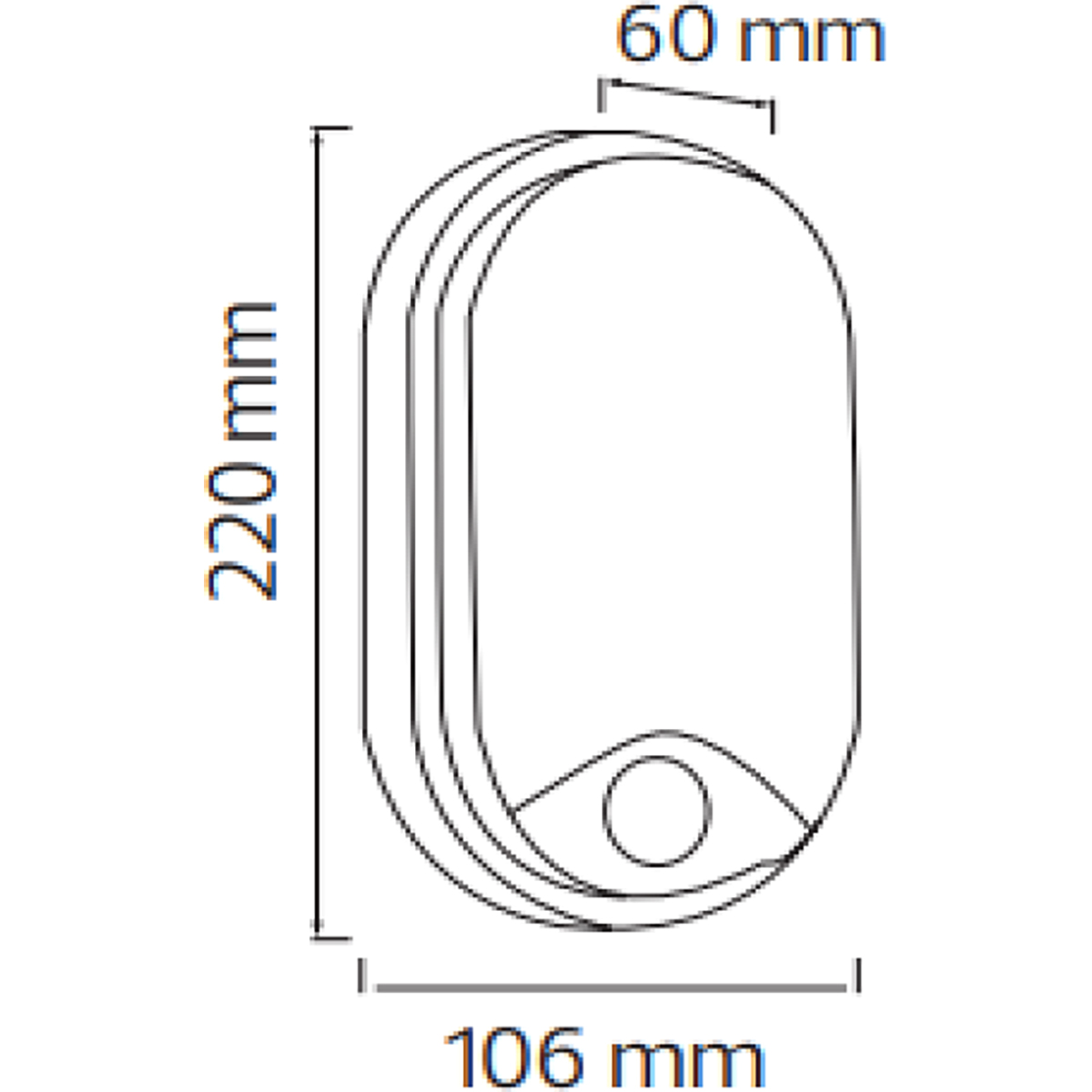 LED Wandlamp met Sensor - Kozolux Porta - 15W 1200lm - Aanpasbare Lichtkleur 3in1 CCT - IP54 - Ovaal - Wit