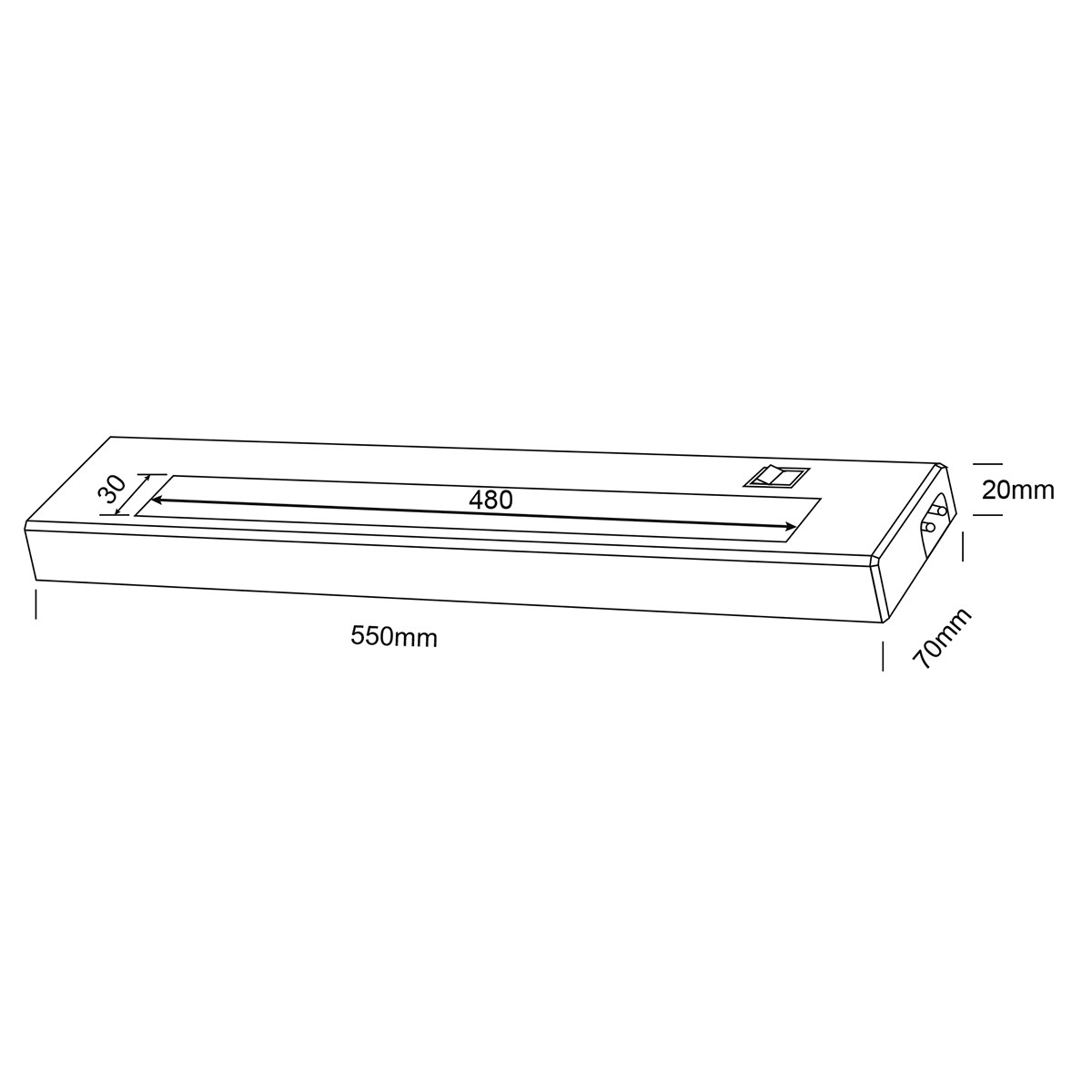 LED Keukenkast Verlichting - Trion Alyna - 7W - Koppelbaar - Warm Wit 3000K - Rechthoek - Mat Wit