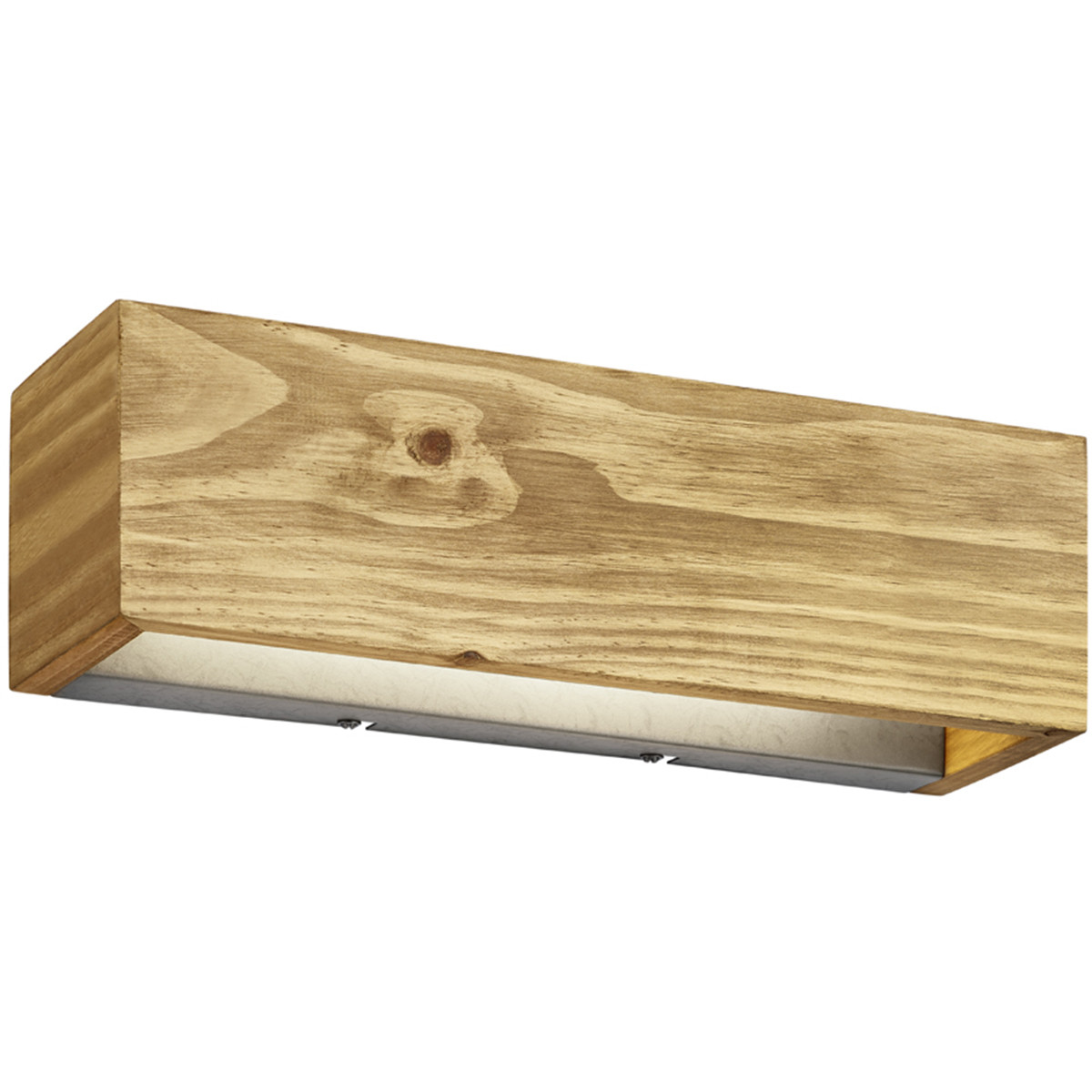 LED Wandlamp - Trion Brida Up and Down - 13W - Warm Wit 3000K - 1-lichts - Dimbaar - Rechthoek - Mat Bruin - Natuurhout