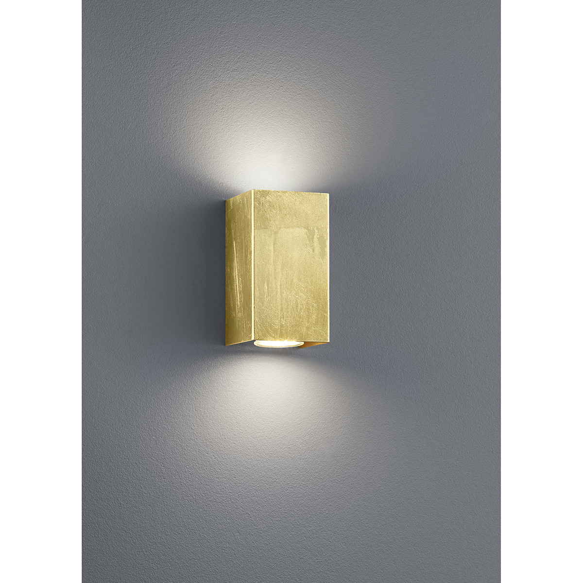 LED Wandlamp - Trion Clona - GU10 Fitting - Rechthoek - Mat Goud - Aluminium