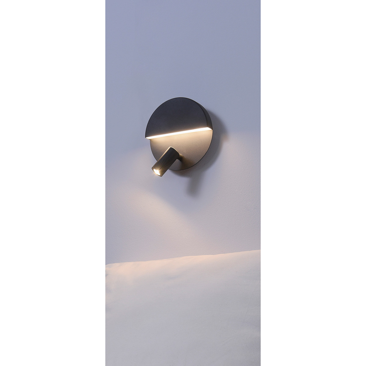 LED Wandlamp - Trion Marano - 8W - Warm Wit 3000K - Rond - Mat Zwart - Aluminium