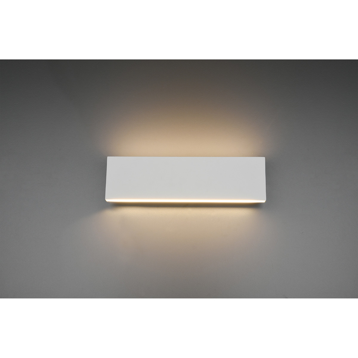 LED Wandlamp - Wandverlichting - Trion Concy - 12W - Warm Wit 3000K - Dimbaar - Rechthoek - Mat Wit - Aluminium