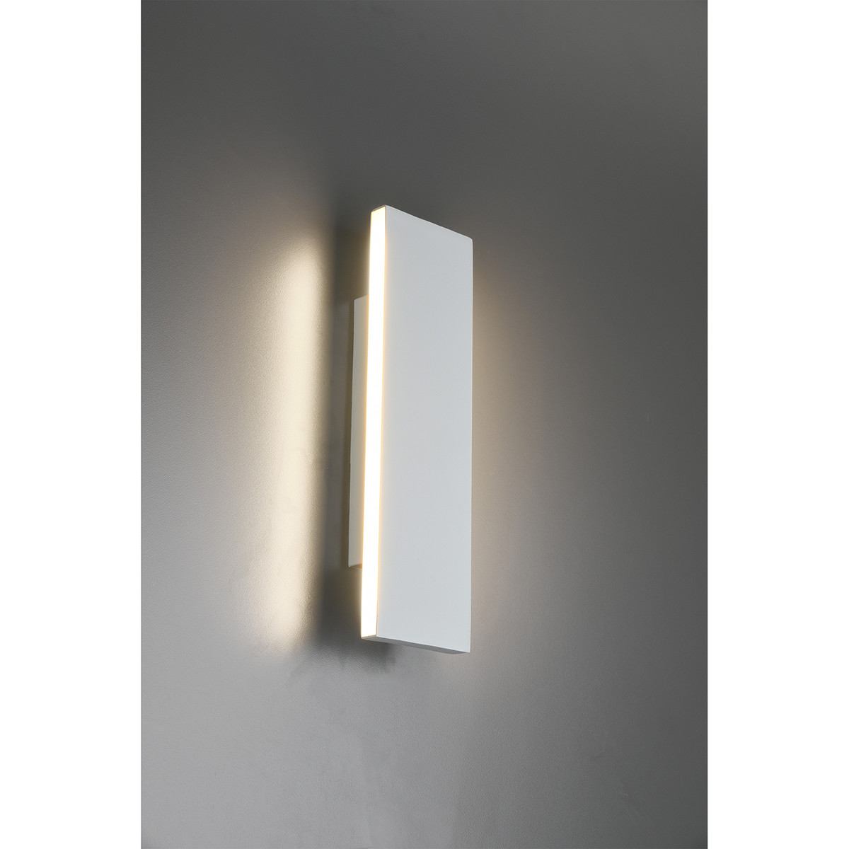 LED Wandlamp - Wandverlichting - Trion Concy - 12W - Warm Wit 3000K - Dimbaar - Rechthoek - Mat Wit - Aluminium